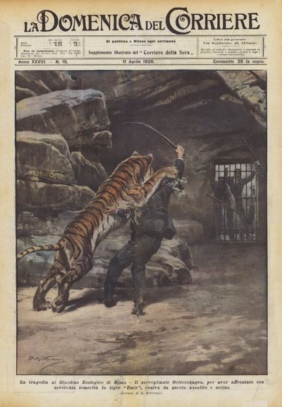 The Tragedy at the Rome Zoo by Achille Beltrame