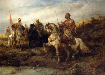 Arab Warriors on Horseback by Adolf Schreyer