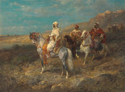 Arab on a White Horse by Adolf Schreyer