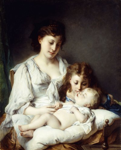 Maternal Affection by Adolphe Jourdan