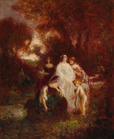 Figures in the Woods by Adolphe Monticelli