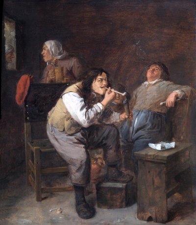 The Smokers, c.1635-38 by Adriaen Brouwer