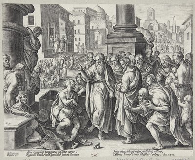 St. Paul heals a cripple in Lystra by Adriaen Collaert