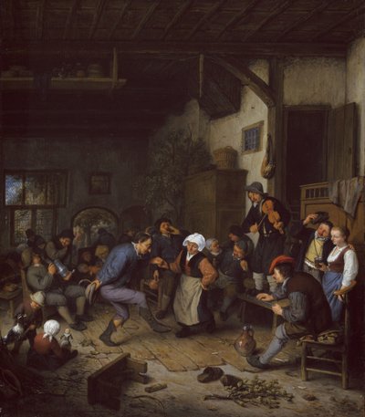 Merrymakers in an inn by Adriaen Jansz. van Ostade