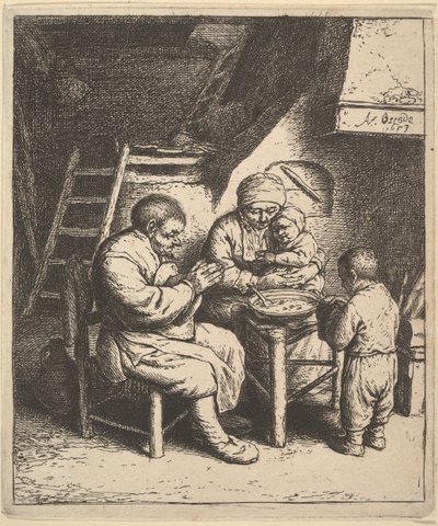 The Blessing by Adriaen Jansz. van Ostade