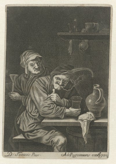 Smoking Farmer in Tavern by Adriaen Possemiers