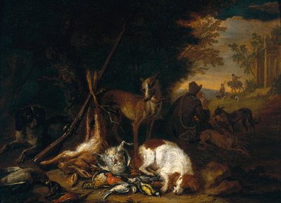 A Hunter with his Dogs by Adriaen de Gryef