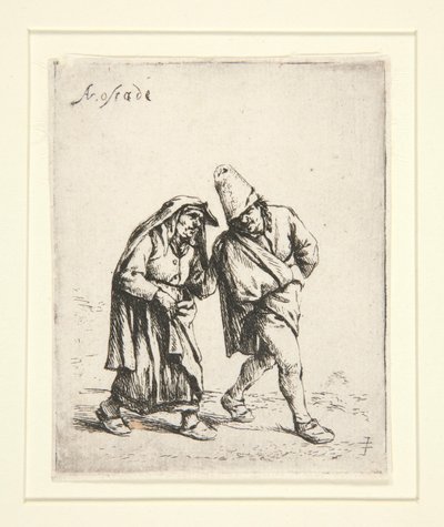 The Couple Walking by Adriaen van Ostade