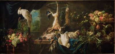 Still Life: Game, Vegetables, Fruit, Cockatoo by Adriaen van Utrecht