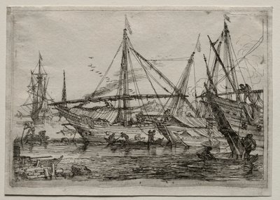 A Mediterranean Harbor by Adrian van der Cabel