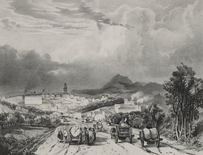 General View of Riom, Auvergne by Adrien Dauzats