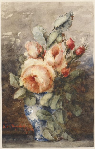 Bouquet of Roses in a Vase by Adrienne Jacqueline s