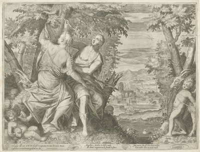 Angelica and Medoro by Egidius  Sadeler (II)