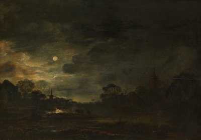 Landscape by Moonlight by Aert van der Neer