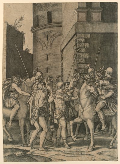 A Roman Emperor Meeting a Soldier by Agostino Veneziano