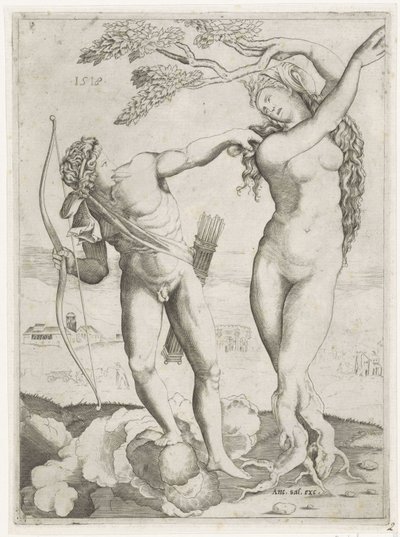 Apollo and Daphne by Agostino Veneziano
