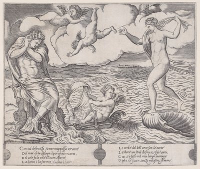 Eros in the Sea by Agostino Veneziano
