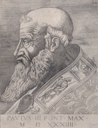 Pope Paul III, Bareheaded by Agostino Veneziano