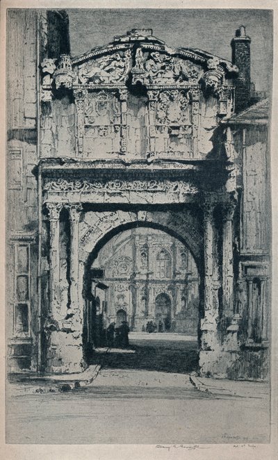 Porte Saint-Pierre, Auxerre, 1912 by Albany E Howarth