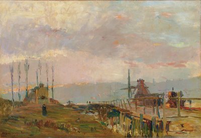 The Rustic Bridge Near Rouen by Albert Charles Lebourg