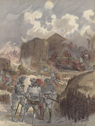 Bayard at the Siege of Mezieres by Albert Robida