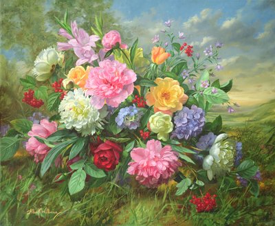 AB18 Peonies and Hydrangea by Albert Williams