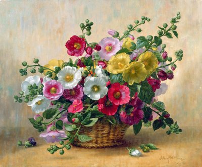 AB230 Hollyhocks in a Basket by Albert Williams