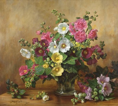 Hollyhocks of Late September by Albert Williams