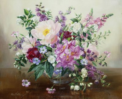 Flowers in a Glass Vase by Albert Williams