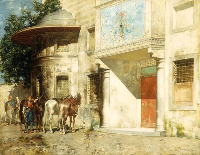 Outside the Mosque by Alberto Pasini