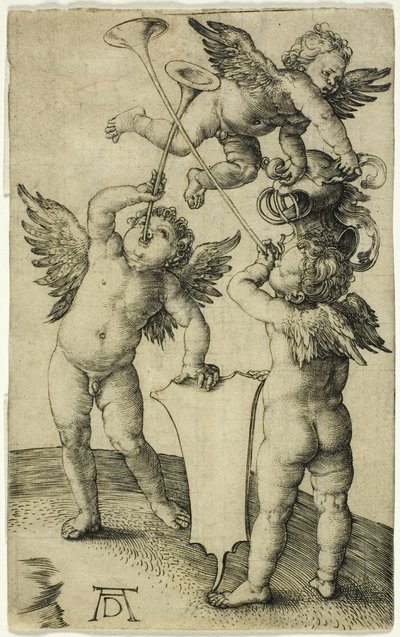 Three Putti with Shield and Helmet by Albrecht Dürer