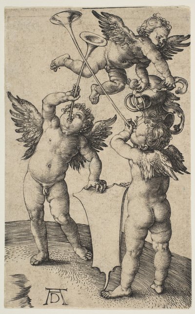 Three Putti with Trumpets by Albrecht Dürer