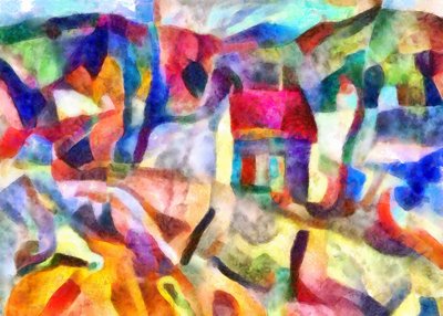 Green Window, Yellow Wall, Red Roof by Alex Caminker
