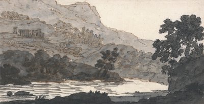 River and Mountain, with Ruins by Alexander Cozens