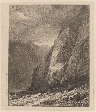 Cliffs in a Storm by Alexandre Calame