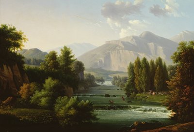 Mountainous landscape by Alexandre Hyacinthe Dunouy