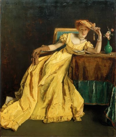 A. Stevens, The Lady in Yellow by Alfred Emile Stevens