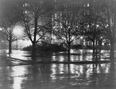 Reflections, night, New York by Alfred Stieglitz