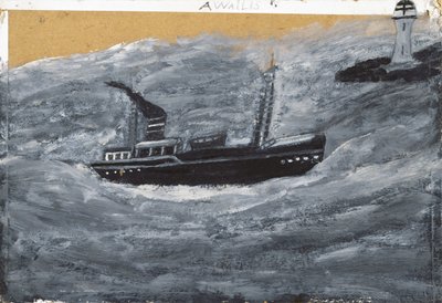 Trawler and Pier by Alfred Wallis