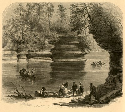 Steamboat Rock, Wisconsin River, 1874 by Alfred Rudolph Waud