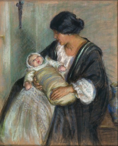Mother and Crying Baby by Alice Pike Barney