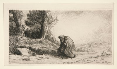 A Vagabond Advancing along a Lane by Alphonse Legros