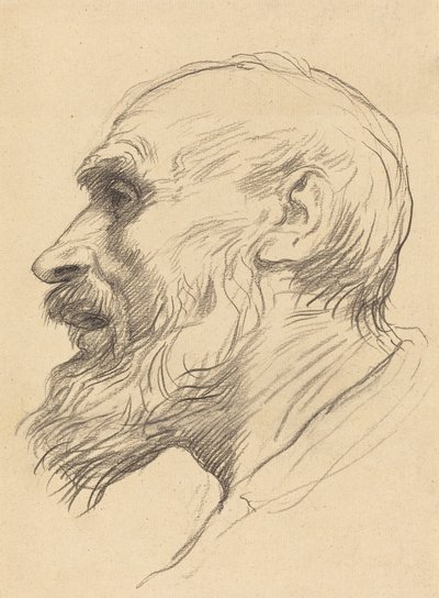 Head of an Old Man by Alphonse Legros