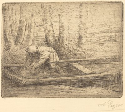 Man in Punt by Alphonse Legros