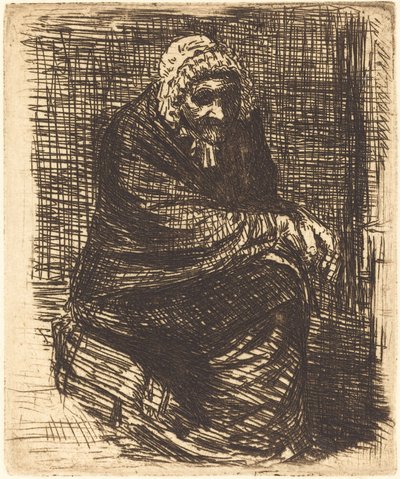 Old Woman Seated by Alphonse Legros