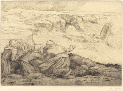 Small Boat in Peril by Alphonse Legros