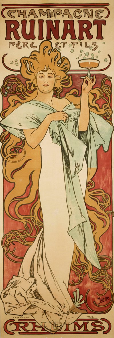 Champagne Ruinart by Alphonse Mucha