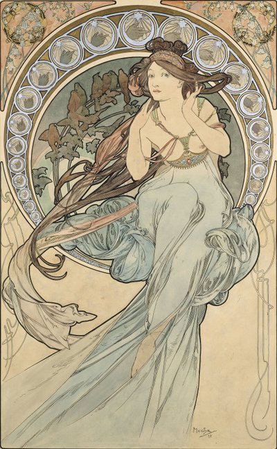 The Music by Alphonse Mucha