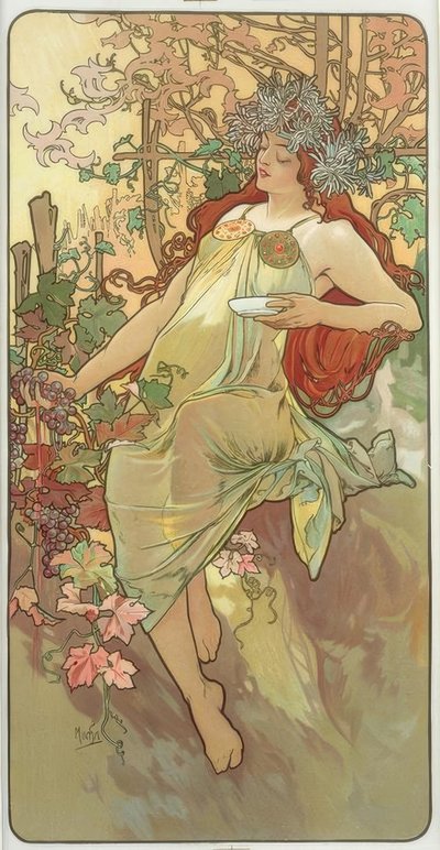 Autumn by Alphonse Mucha