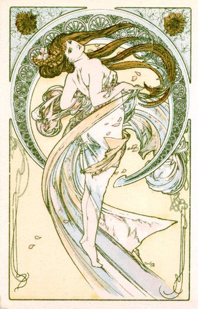 Dancing, 1900 by Alphonse Mucha